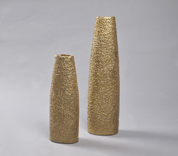 Lacquered Aluminium Tower Flower Vases (set of 2)