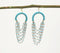 Layered Glass Beads Aqua Dangle Earrings
