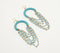 Layered Glass Beads Aqua Dangle Earrings
