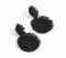 Jet Black Glass Beaded Drop Earrings