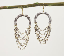 Layered Monochrome Glass Beads Dangle Earrings