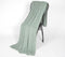 Knitted Sage Green Cotton Throw