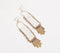 Ladder Beaded Metallic spike Earrings