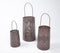Latticed Iron Lantern Candle Holders (set of 3)