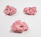 Luster striped baby pink scrunchie hair ties set of 3