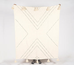 Line Embroidered Minimal Throw