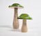 Lacquered Wooden Mushroom Decoratives (Set of 2)