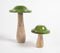 Lacquered Wooden Mushroom Decoratives (Set of 2)