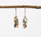 Leaf Charm & Beaded Dangle Earrings