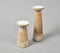 Light Burnt Wooden Candle Holder with Distressed Finishing (Set of 2)