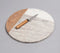 Marble & Acacia Wood Colorblock Round Chopping Board