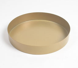 Matte Metallic Golden-Toned Round Tray