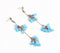 Metal & Turquoise Stone Shoulder-Duster Earrings