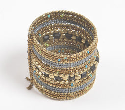 Metallic Beaded & Stacked Bracelet