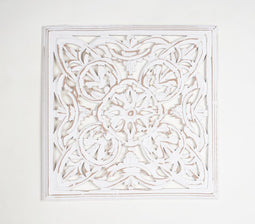 MDF Medallion Floral Distressed Wall Plaque