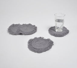 Macrame Smokey Coasters with Frayed Edges (set of 4)