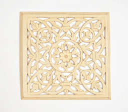 MDF Medallion Distressed Cream Wall Plaque
