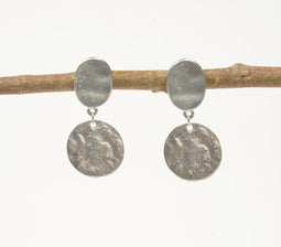 Metallic Beaten Minimal Drop Earrings