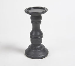 Matte Black Wooden Candle Holder