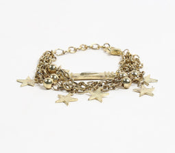 Metallic Chain & Star Charms Bracelet