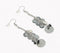 Metallic Clustered & Beaded Dangle Earrings
