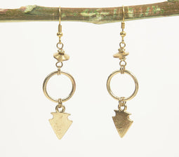 Metallic Arrow & Ring Dangle Earrings