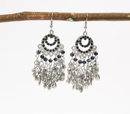 Metallic Cluster Beaded dangle Earrings