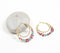 Metallic-Yarn Wrapped Iron & Glass Beads Dual-Hoop Earrings