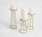 Metallic Gold-Toned Pillar Candle holders (set of 3)
