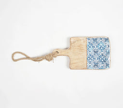 Meena Print Blue Wooden Cheeseboard
