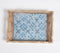 Meena Print Blue Wooden Tray