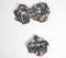 Midnight Floral Block Printed Scrunchie hair ties set of 3