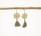 Metallic Flower Tassel Dangle Earrings