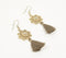 Metallic Flower Tassel Dangle Earrings