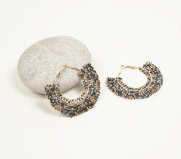 Midnight Beaded Hoop earrings