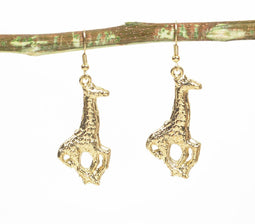 Metallic Giraffe Dangle Earrings