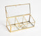 Minimal Glass & Metal Tapered 3-Compartment Jewelry Box