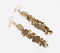 Metallic Leaf Charm Dangle Earrings