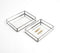 Minimal Metal & Glass Vanity Trays with Mirror Base set of 2