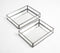 Minimal Metal & Glass Vanity Trays with Mirror Base set of 2