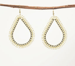 Minimal Glass Beaded Drop earrings