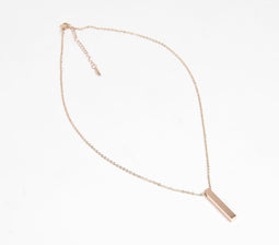 Minimal Rose-Gold Narrow Cuboid Pendant