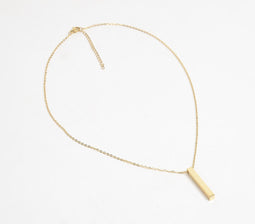 Minimal Golden-Toned Narrow Cuboid Pendant