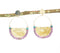 Metallic Cresent & Lilac Beaded Dangle Earrings