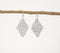 Metallic Mesh Beaded Diamond Dangle Earrings