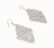Metallic Mesh Beaded Diamond Dangle Earrings