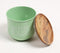 Matte-Green Typographic Metal Canister with Wooden Lid