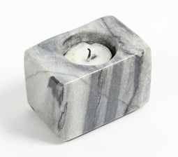 Monochrome Textured Marble Tealight Holder