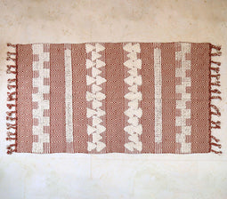 Monochrome Textured Rug with Tassels