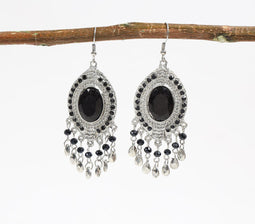 Monotone Metallic Drop Earrings